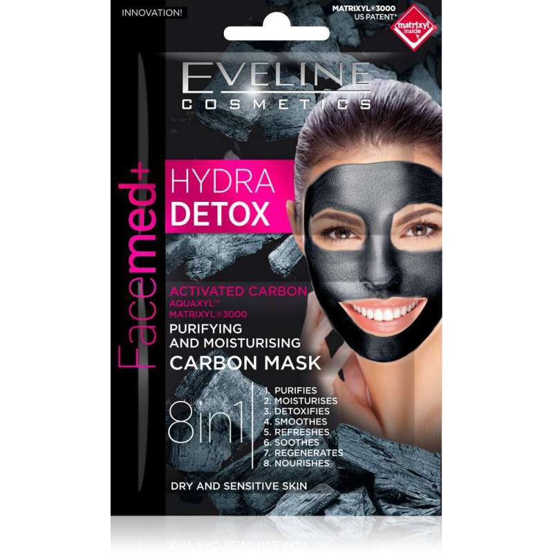 Facemed+ Hydra Detox Purifying&moisturising Carbon Mask 2x5ml  