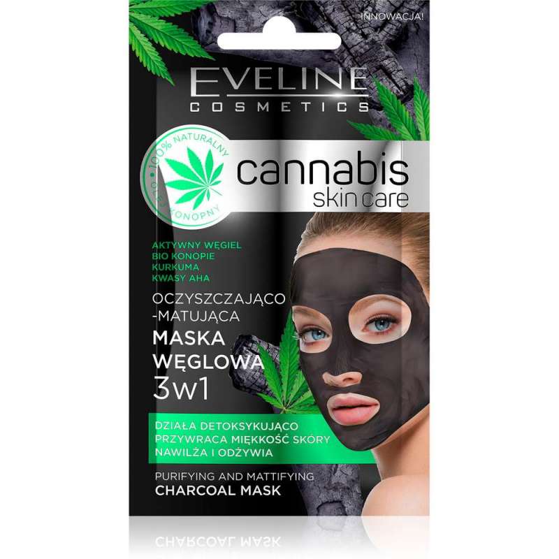 EVELINE Cannabis Skin Care 3in1 Charcoal Mask 7ml  