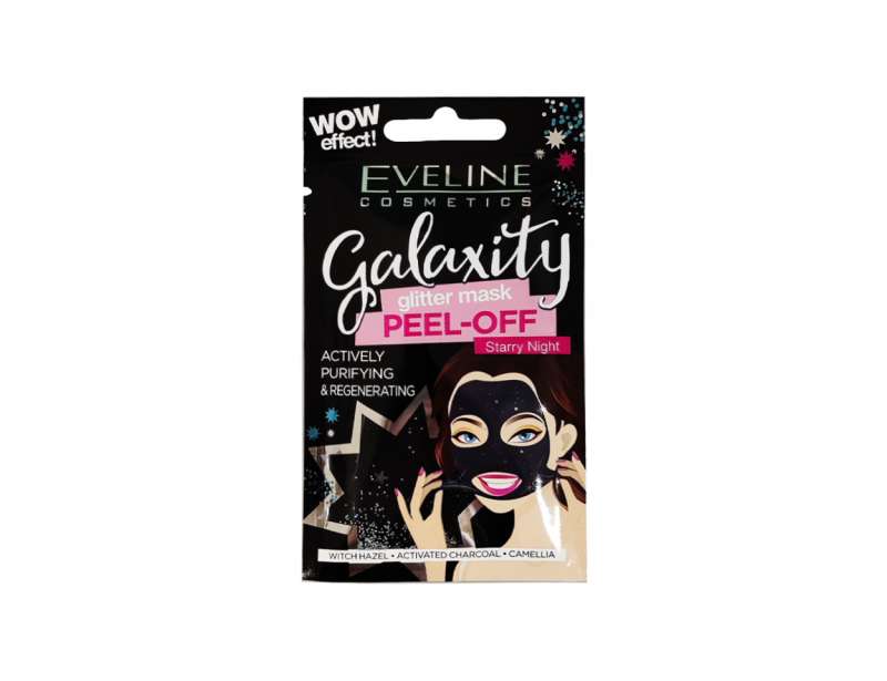 EVELINE Galaxity Glitter Black Actively Purifying&regenerating Peel-off Mask 10ml  